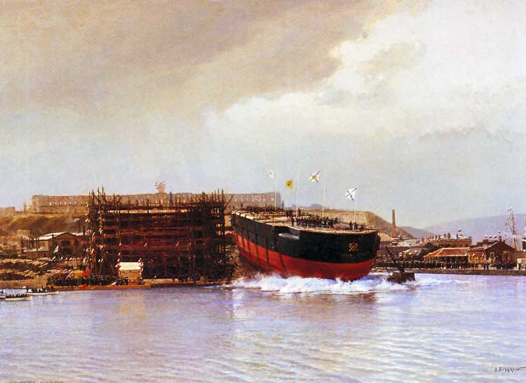 Спуск на воду эскадренного броненосца “Чесма”, 1886 г.