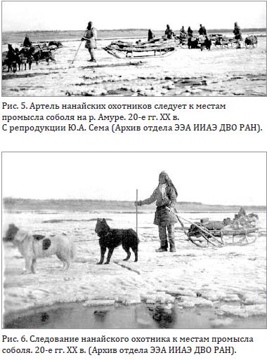 Артель нанайских охотников следует к местам промысла соболя на р. Амуре