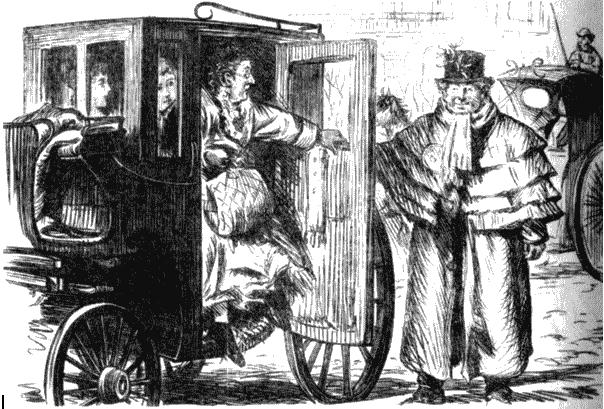 Извозчик. Рисунок из журнала &laquo;Панч&raquo;. 1870