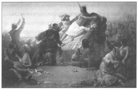 Писсарро захватывает Перуанского Инку. Художник Д.Э. Милле
