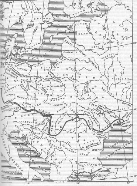 Этническая карта Европы I-II века н.э.