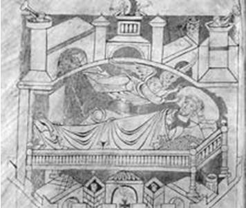 Видение св. Обера (с манускрипта XII в.) Видение св. Обера (с манускрипта XII в.)