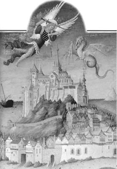 Битва св. Михаила с драконом (с миниатюры нач. XV в. из «Весьма поучительных часов герцога де Бери») Битва св. Михаила с драконом (с миниатюры нач. XV в. из «Весьма поучительных часов герцога де Бери»)