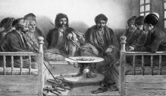 Огюст Раффэ. Армяне и крымские татары в кофейне Огюст Раффэ. Армяне и крымские татары в кофейне
