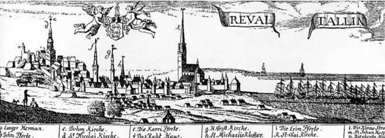 Ревель. Гравюра на меди. 1721 г.