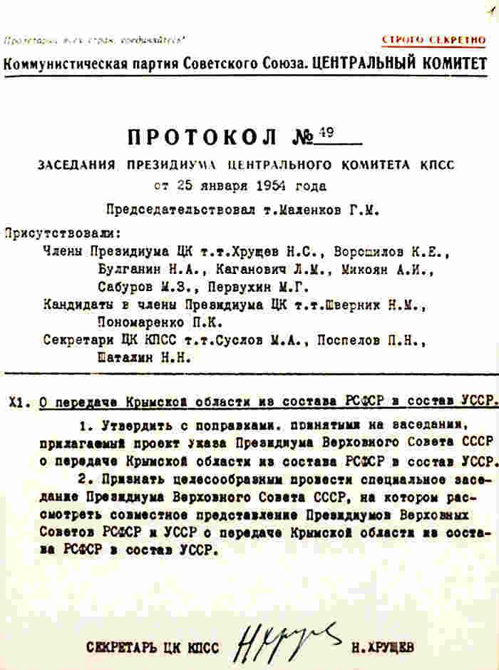 Как Крым и Севастополь передавали Украине (документы)